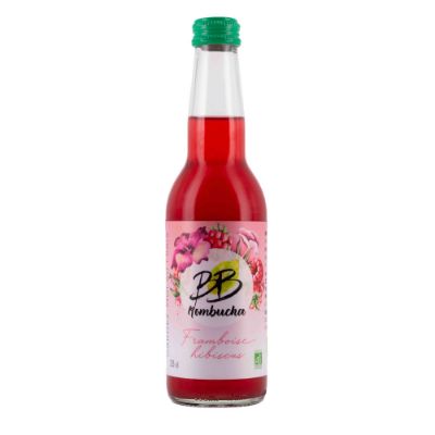 La kombucha est une boisson pétillante à base de thé fermenté, aromatisée framboise hibiscus.  La kombucha est une boisson pétillante à base de thé fermenté, aromatisée framboise hibiscus.
